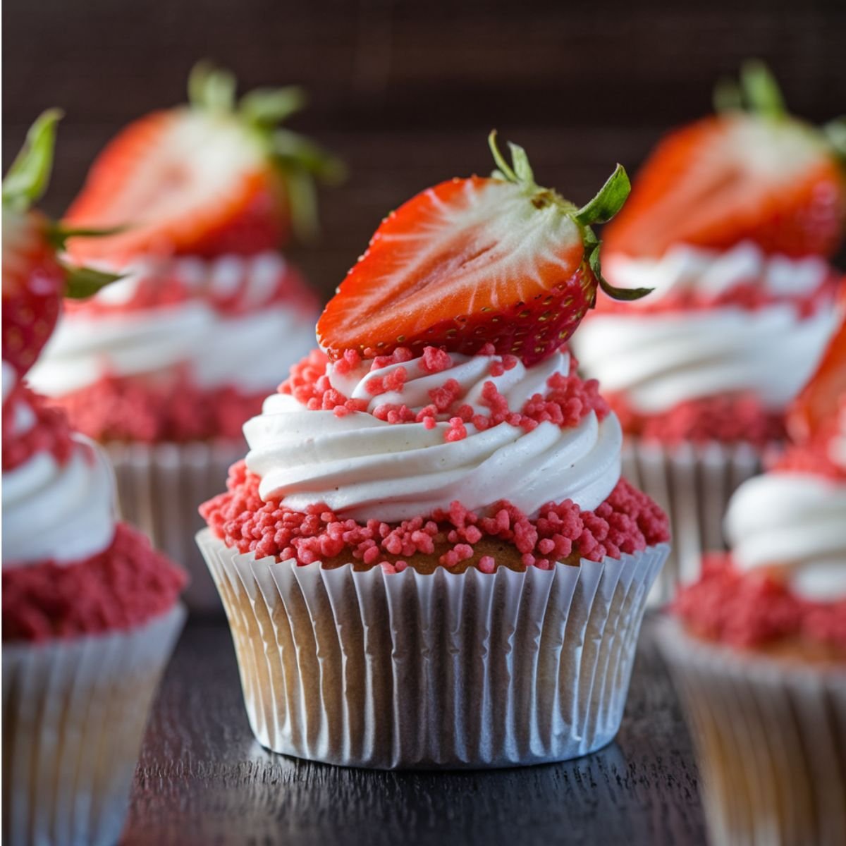 Strawberry Crunch Cupcakes