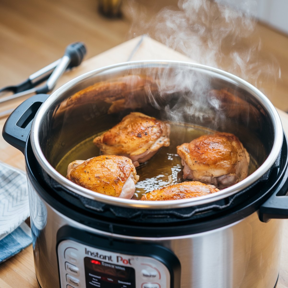 Perfectly Seared Chicken Thighs in an Instant Pot for Authentic Instant Pot Chicken Adobo