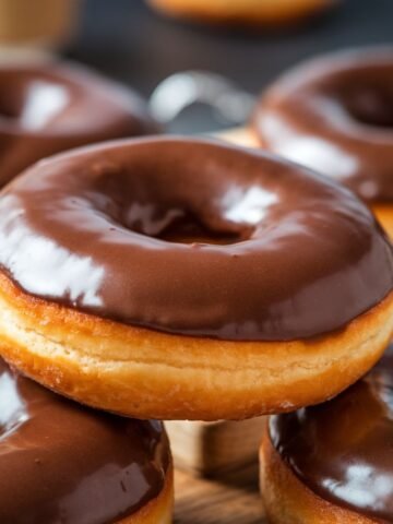 Decadent chocolate frosted donuts recipe featuring soft, golden donuts topped with a rich and glossy chocolate glaze. Perfect for satisfying your sweet cravings.