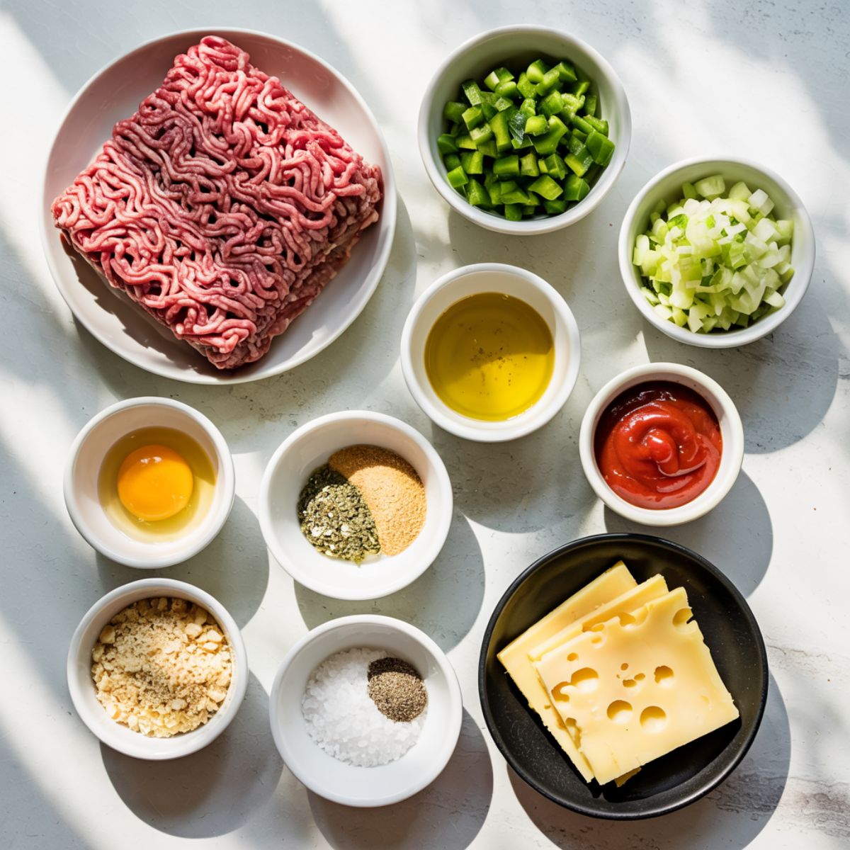 Philly Cheesesteak Meatloaf ingredients