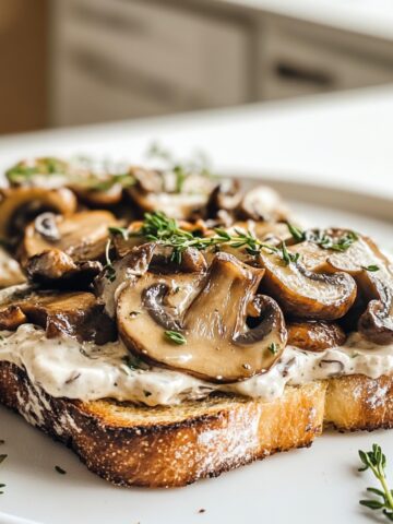 Creamy mushroom toast