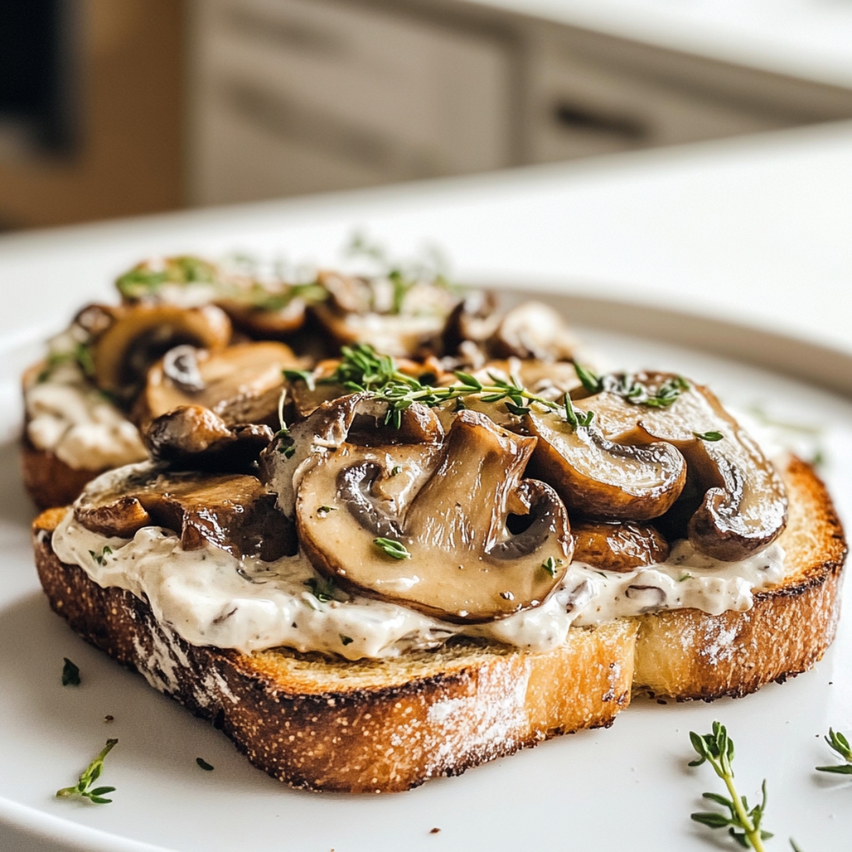 Creamy mushroom toast 