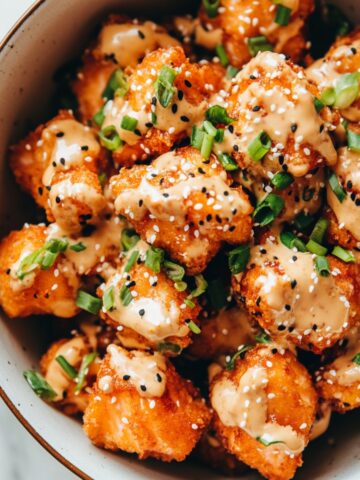ingredients for crispy bang bang salmon bites