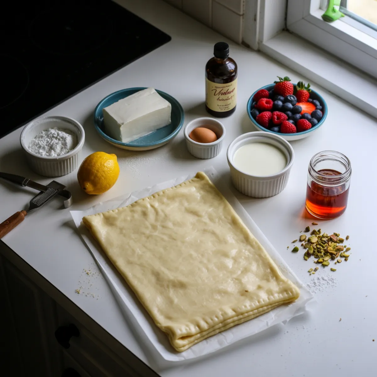 Mascarpone Puff Pastry ingredients