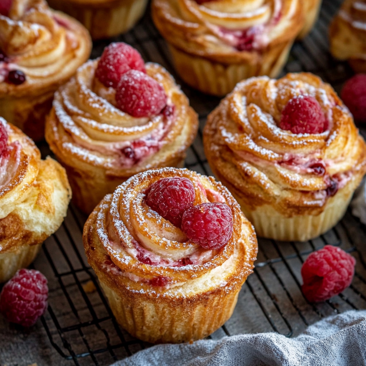 raspberry cream cheese cruffins