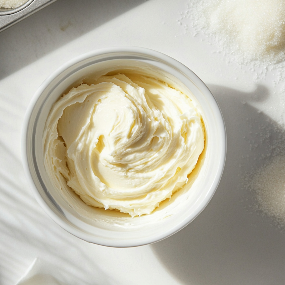 Cream cheese filling prepared for raspberry cruffins