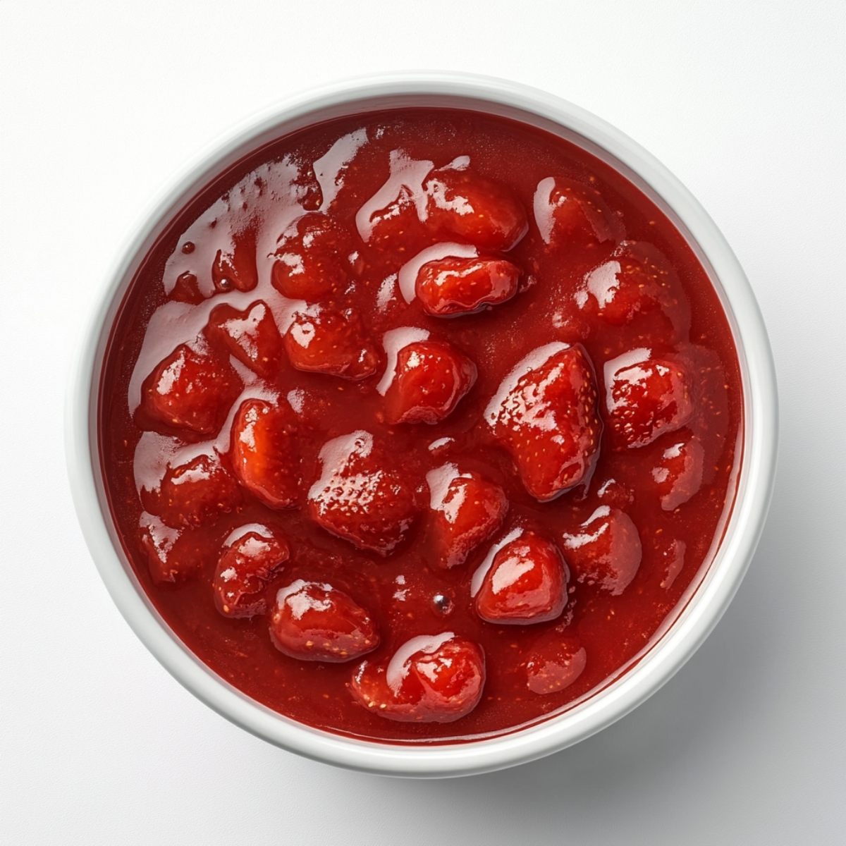 homemade strawberry filling in saucepan