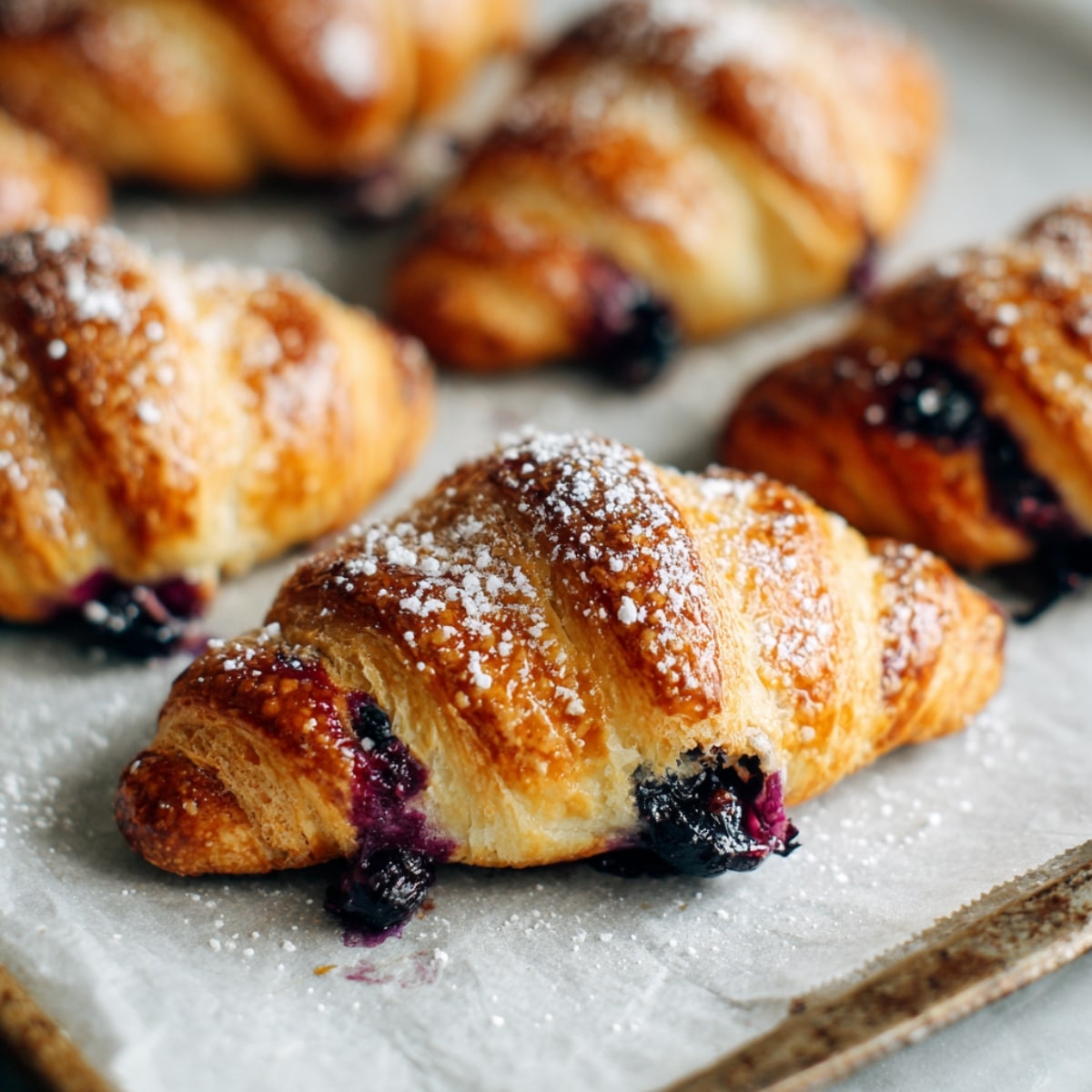 baked blueberry croissant