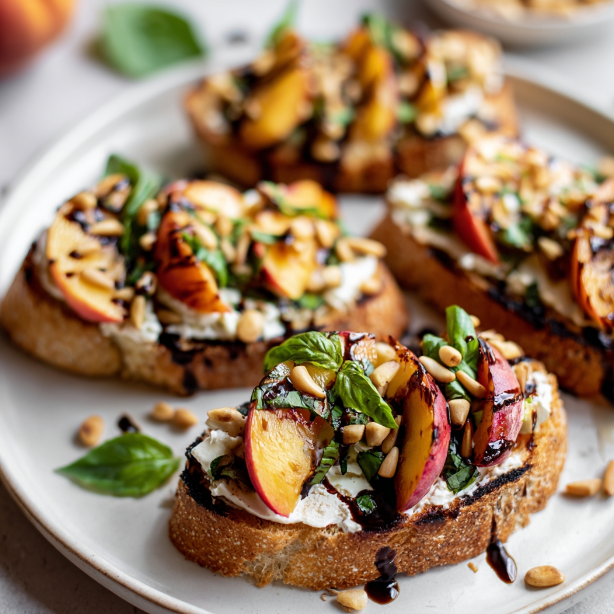 Grilled Peach Crostini
