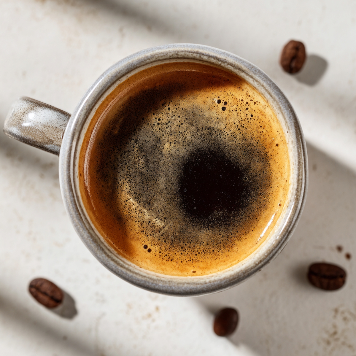 Strong brewed coffee cooling for iced honey cinnamon latte
