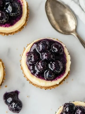 mini blueberry lemon cheesecake