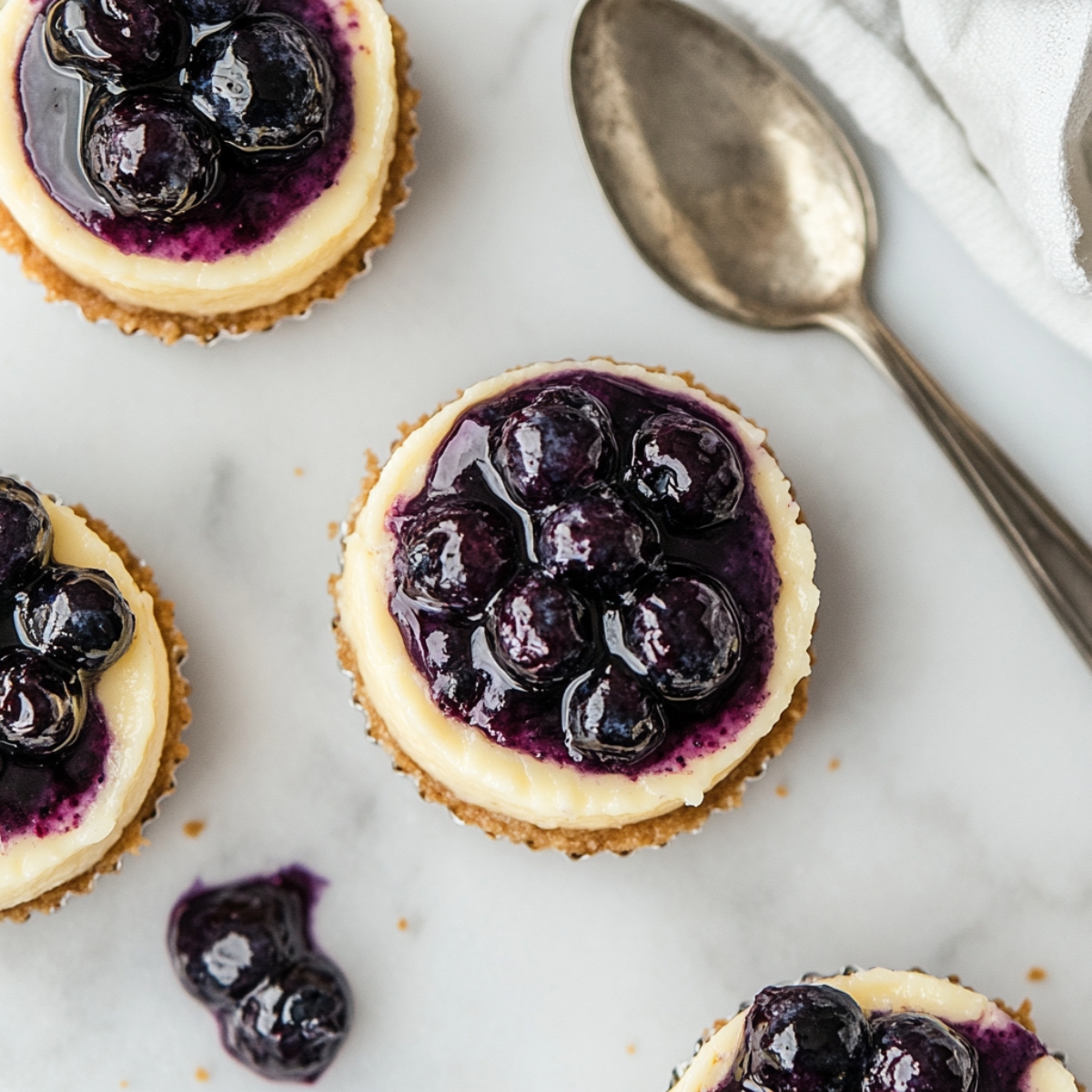 mini blueberry lemon cheesecake