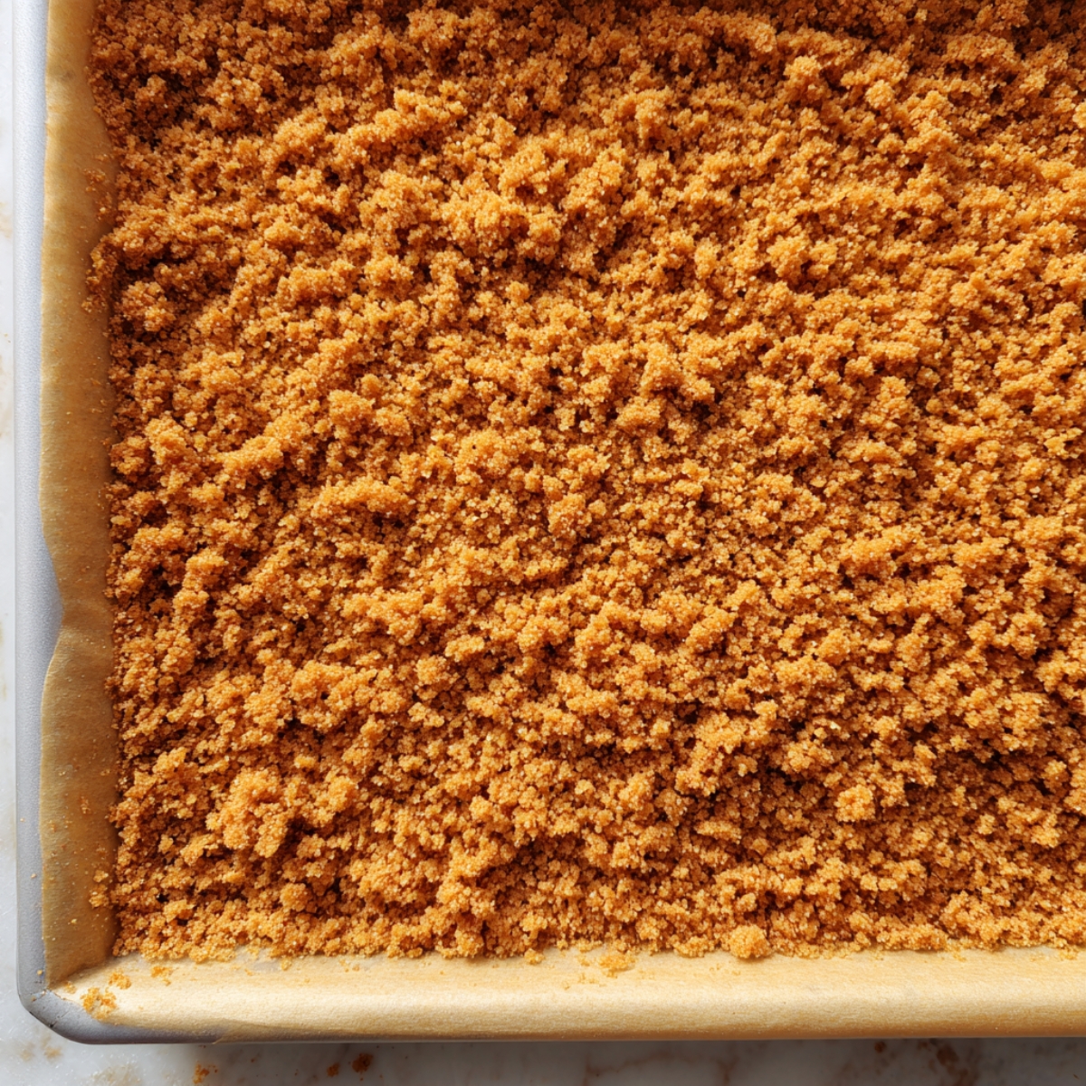  Graham cracker crust pressed into pan for peach cheesecake bars