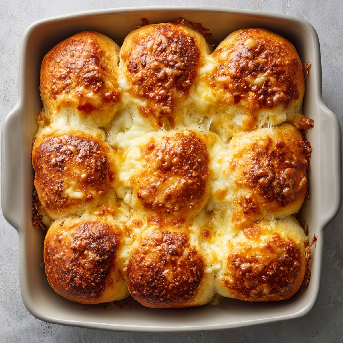 Baked golden brown breakfast sliders with cheese and sausage