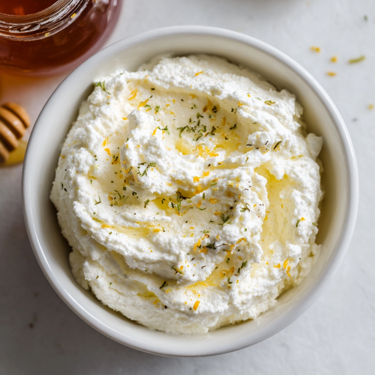 Grilled Peach Crostini cheese spread with ricotta, goat cheese, and lemon zest
