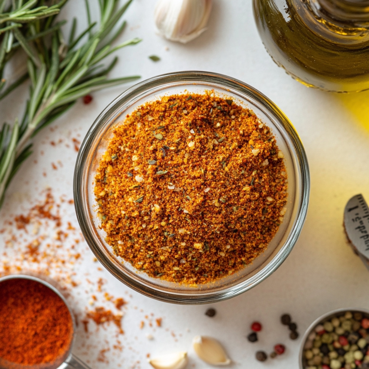 Spice rub and herbs prepared for Instant Pot Frozen Whole Chicken