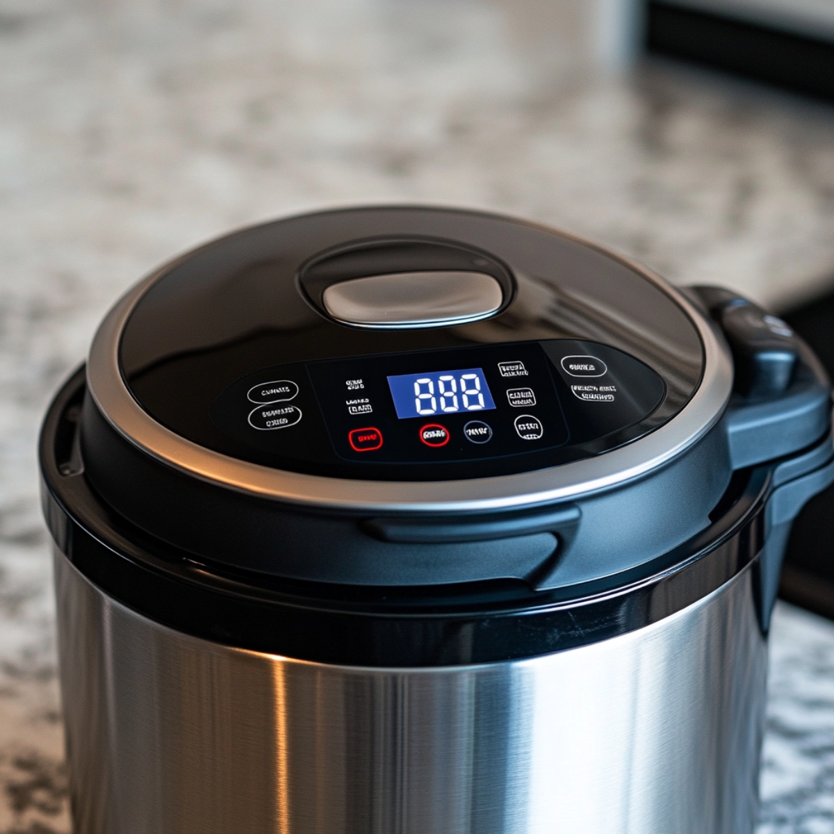 Instant Pot set to 90 minutes on white kitchen counter