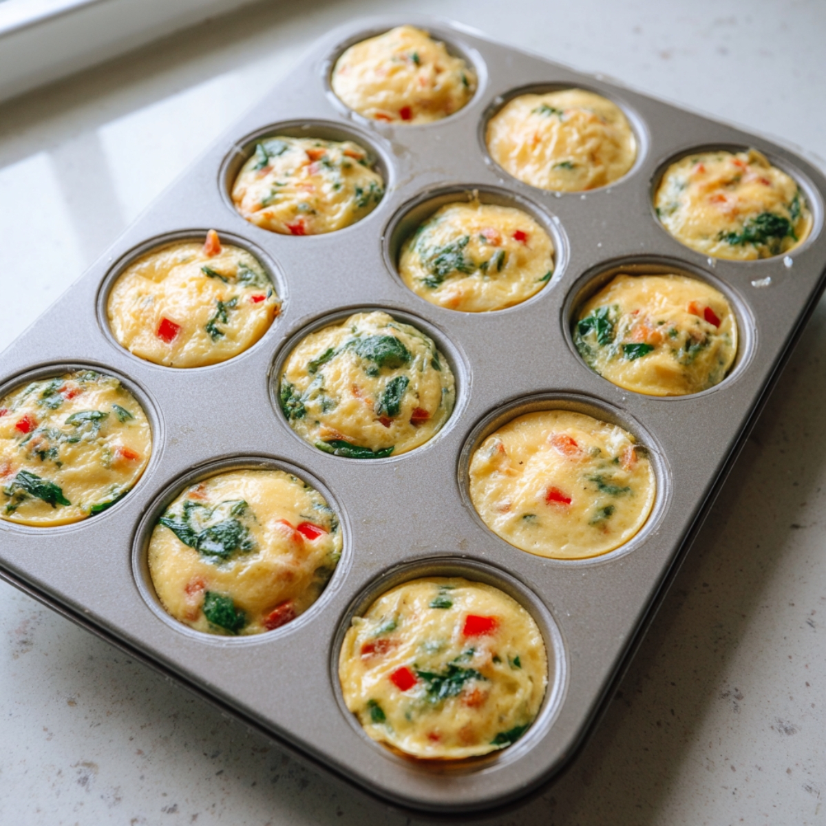  Baked cottage cheese egg bites cooling on the counter