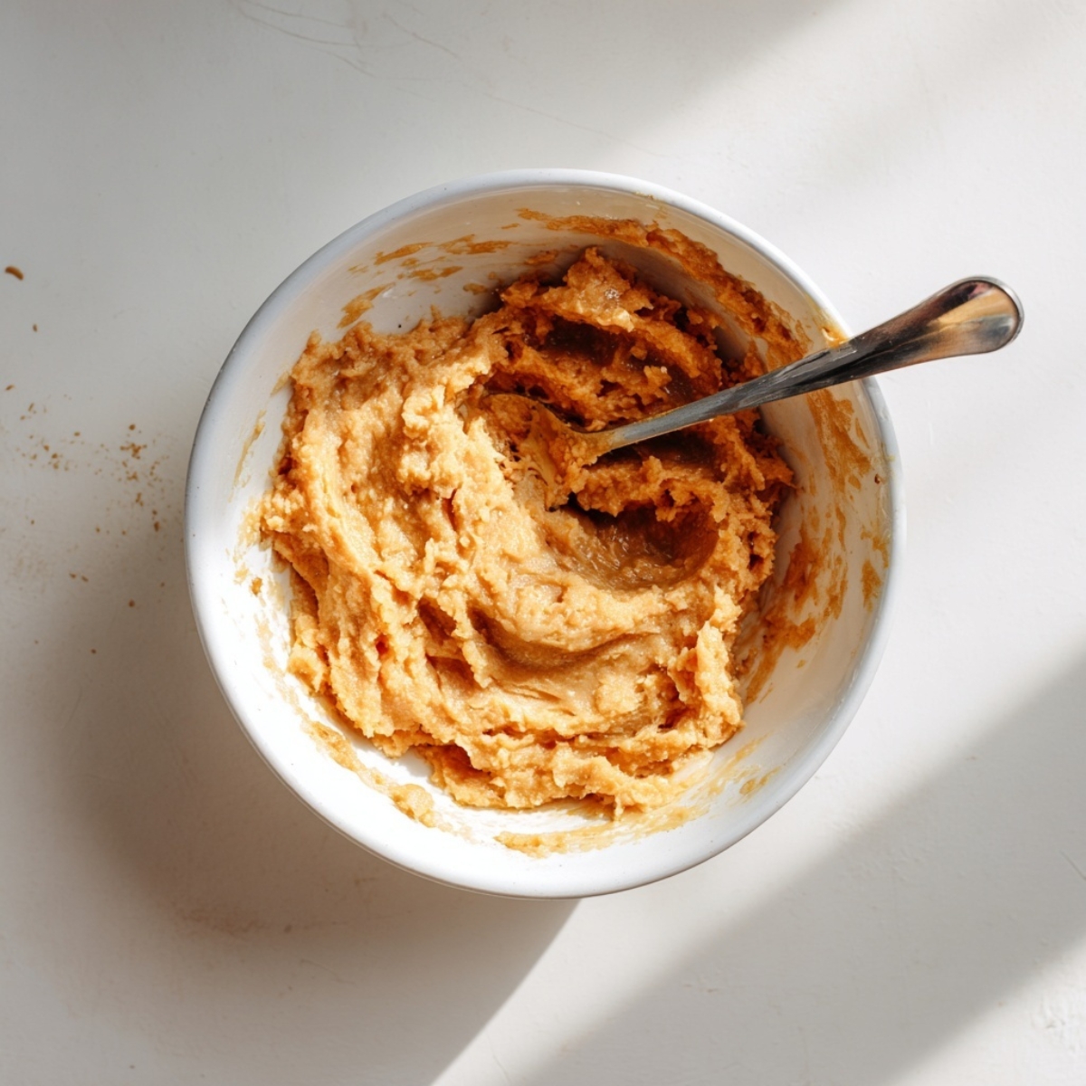 Wet ingredients for sweet potato breakfast cookies in mixing bowl

