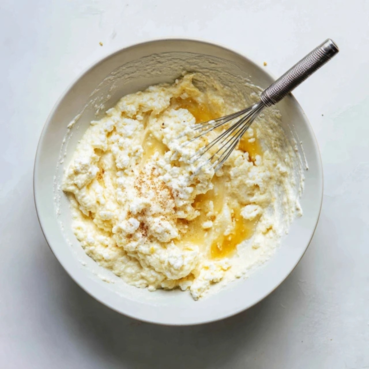  mixing wet ingredients for cottage cheese banana bread