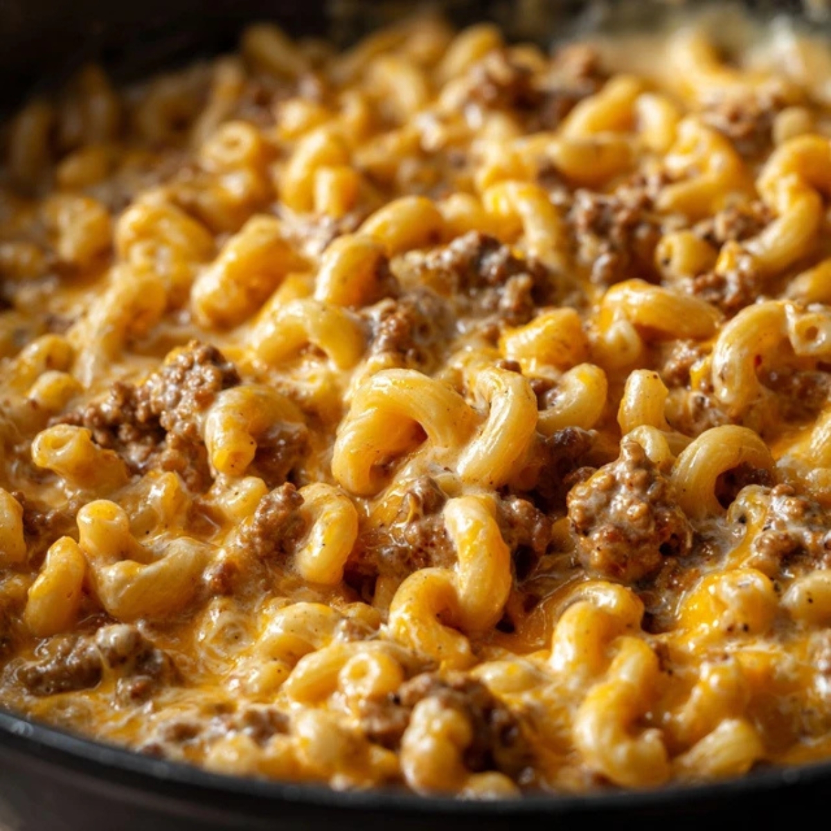 creamy hamburger helper with melted cheese in instant pot
