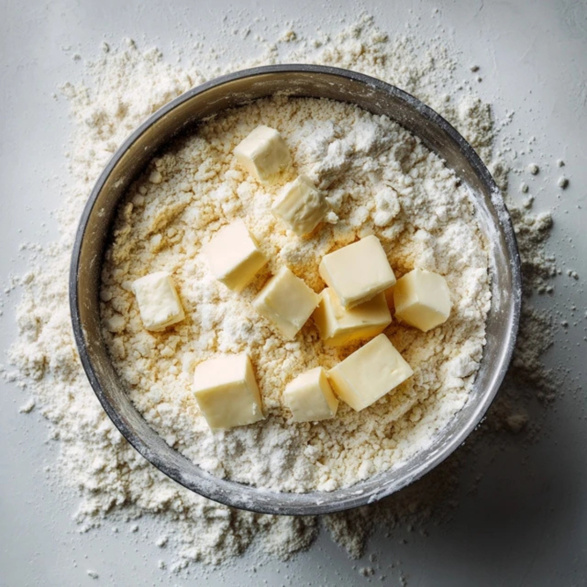 Gluten free cobbler topping mixture in bowl