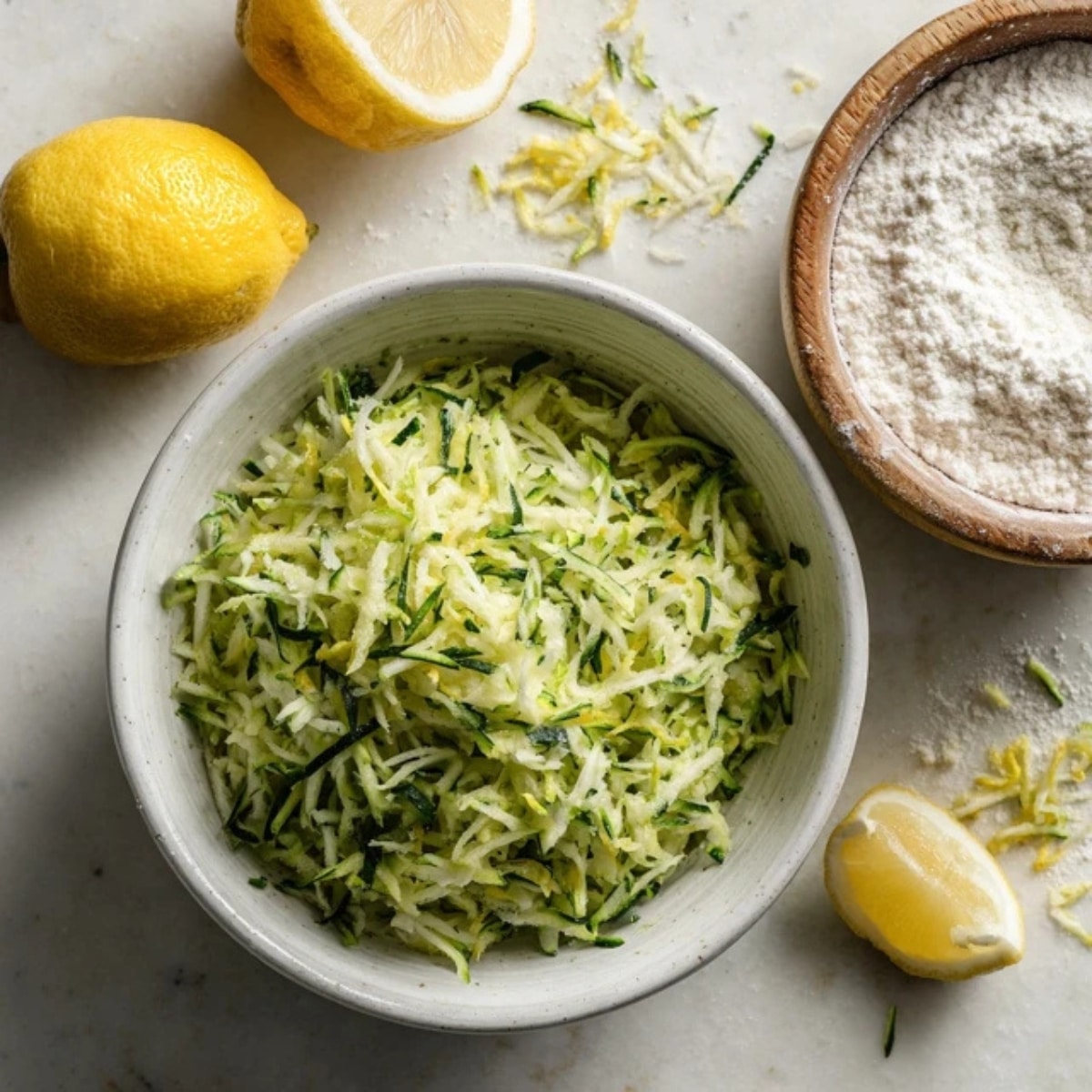 shredded zucchini and lemon zest for cookies