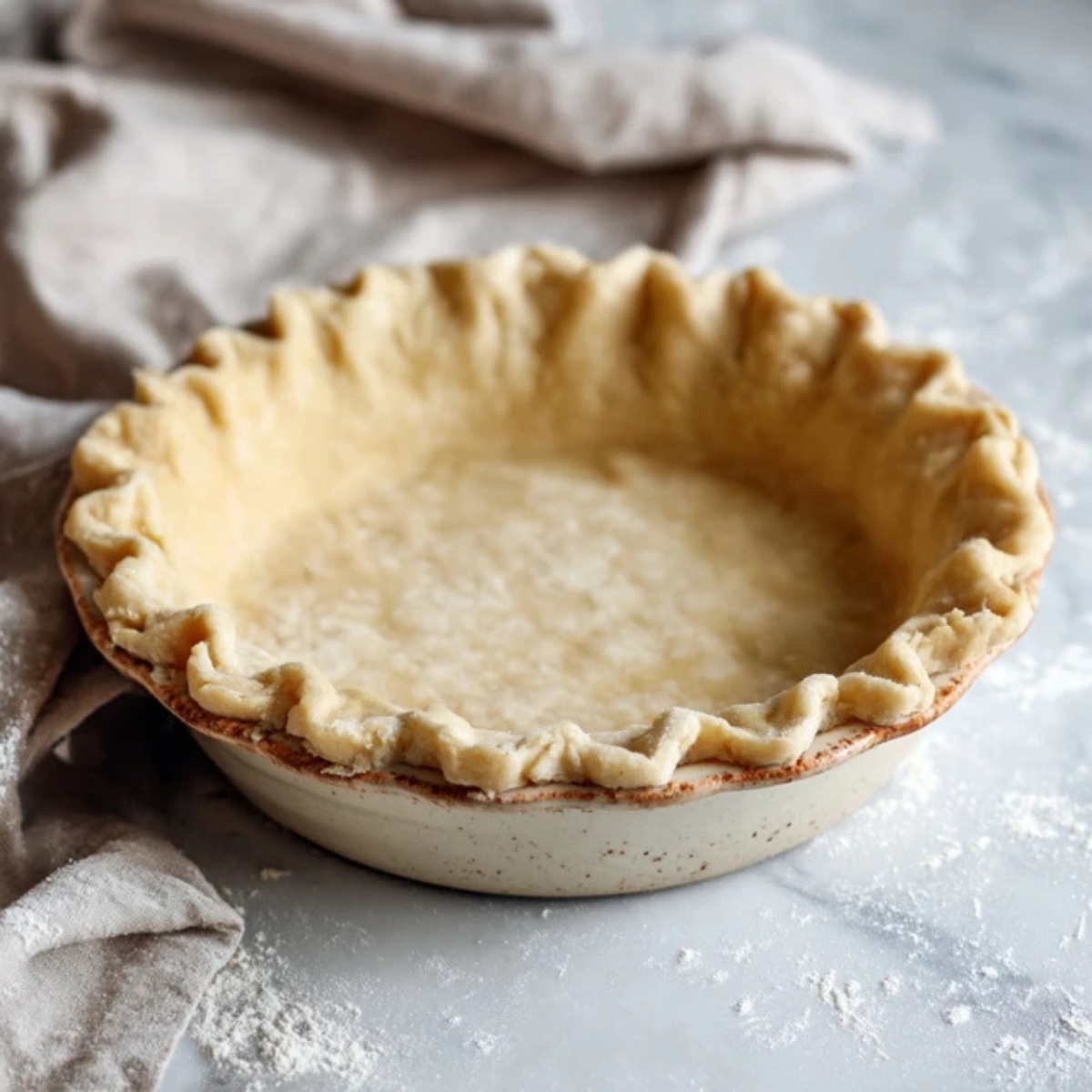 prebaked homemade pie crust in a 9-inch pan