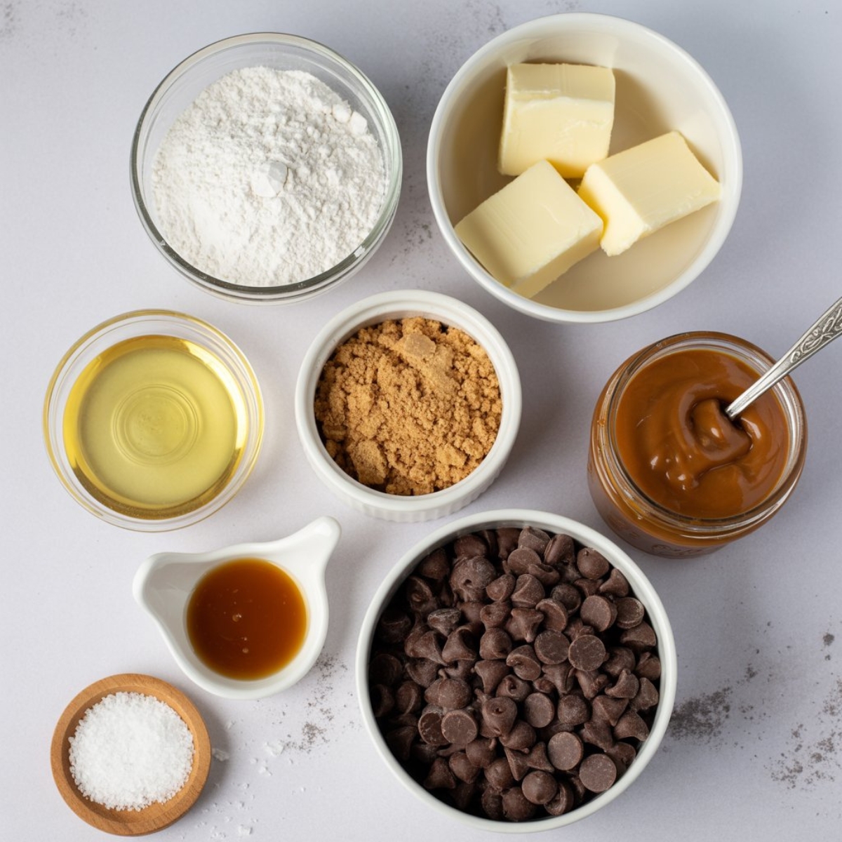 ingredients for salted caramel cookie recipe