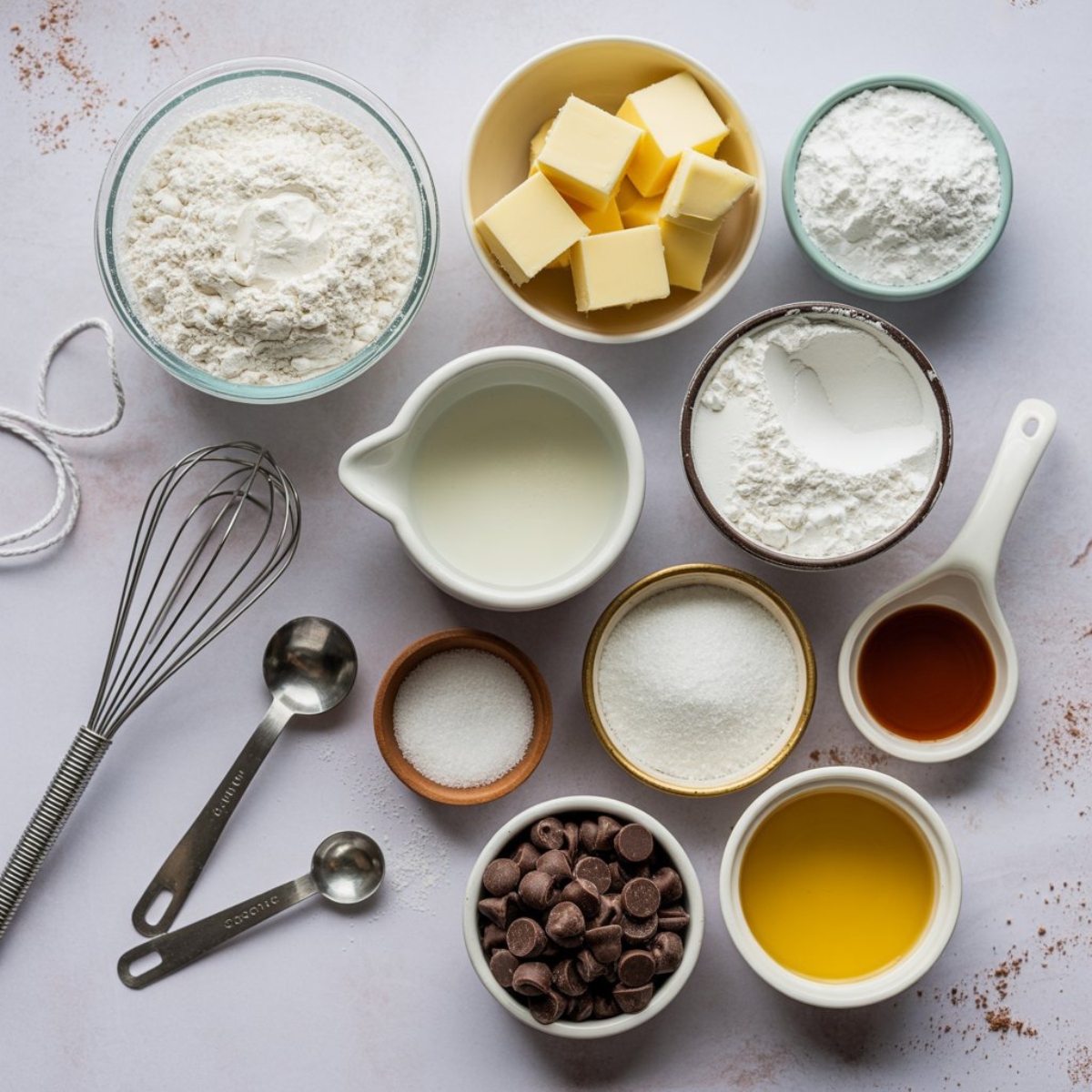 Ingredients for homemade Twix cookies recipe