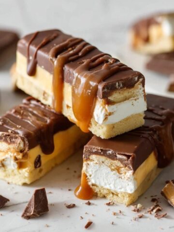 homemade twix ice cream bars with caramel chocolate layers