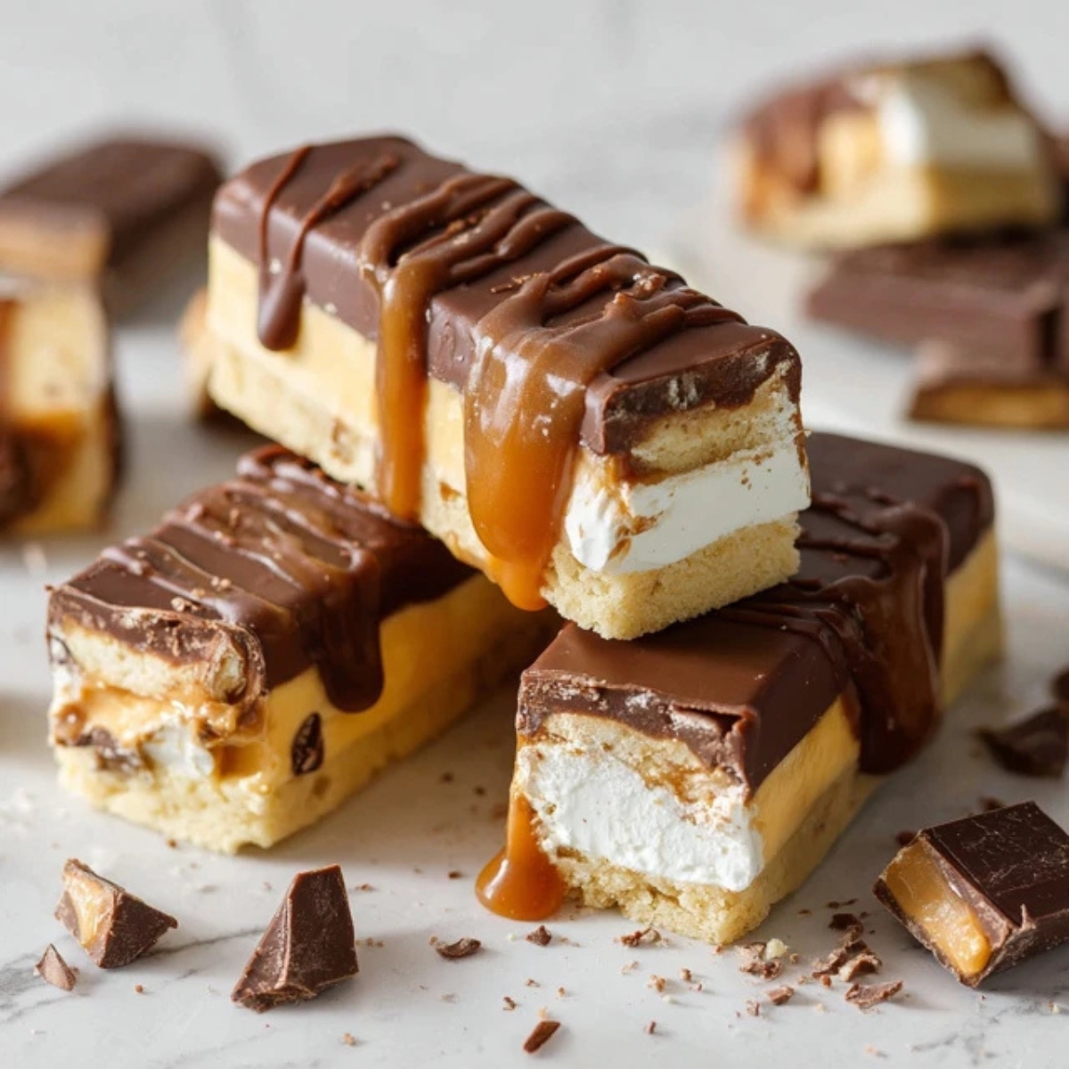 homemade twix ice cream bars with caramel chocolate layers