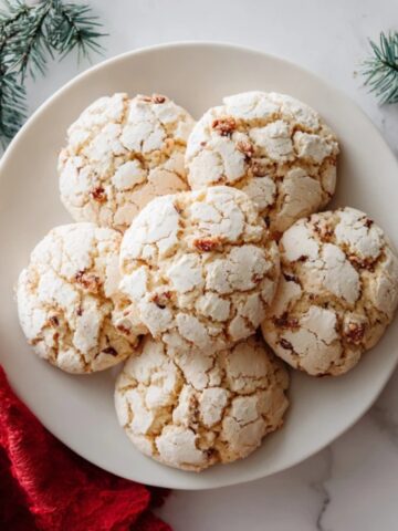 Homemade Forgotten Cookies with chocolate chips on white kitchen counter