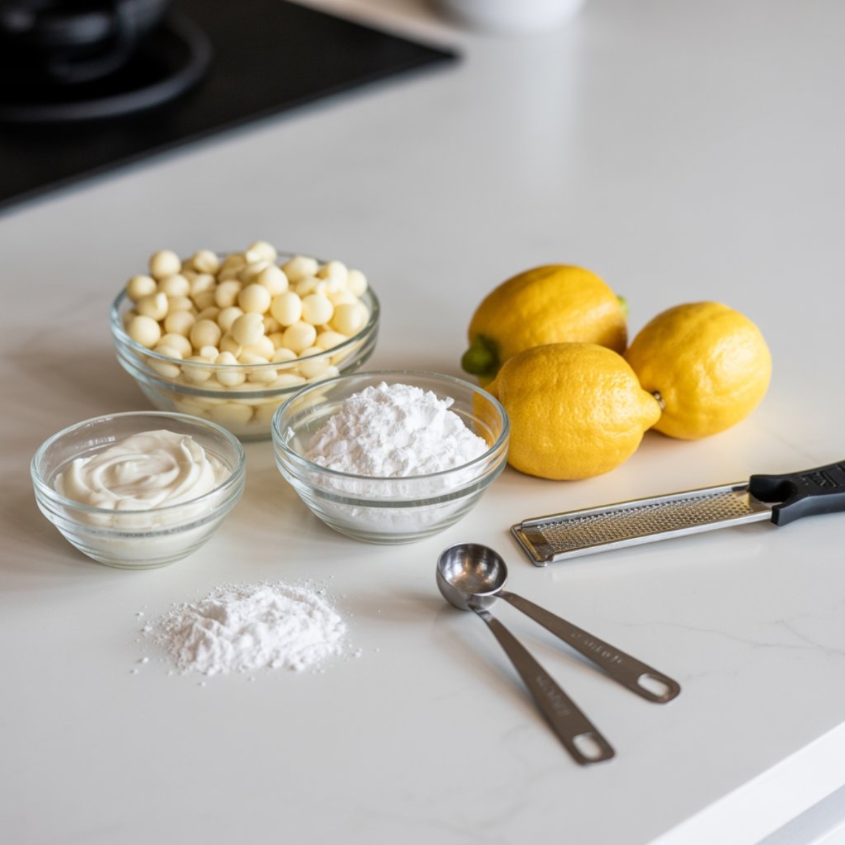 tamale pie casserole ingredients in bowls on white kitchen counter